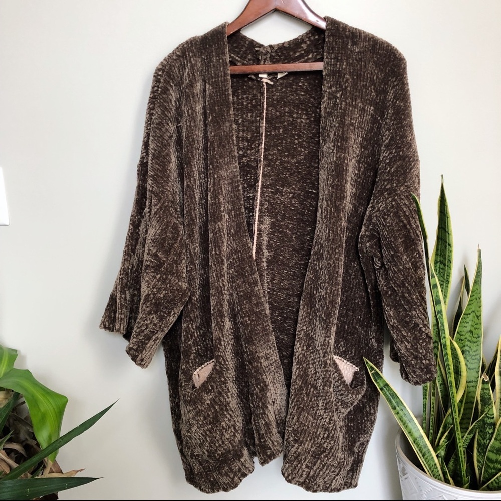 MOTH Chenille Open Front Cardigan Small